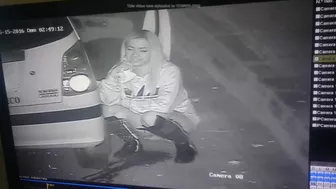 Chick Pees On Security Cam By Car, Voyeur Collection, PissRIP