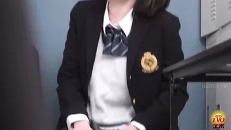 EE-752 03 Pee desperation during part-time job interview. Shameful wetting