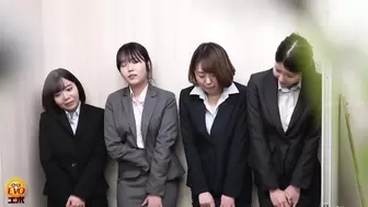 EE-771 06 Girls barely holding their pee while waiting by the toilet door. VOL. 5