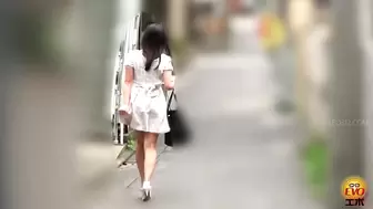 EE-775 01 Public toilet hidden camera: women jumping inside the toilet and popping the cork of urine champagne. VOL. 2