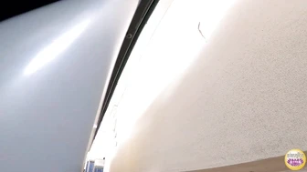 SL-646 04 Female college student with a full bladder sneaks out of a lecture and hurries to urinate