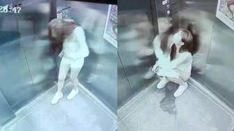 Beautiful girl peeing in the elevator, , PissRIP