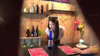 EE-553 01 Spycam in the toilet with girls-baristas urinating after reaching their holding limit